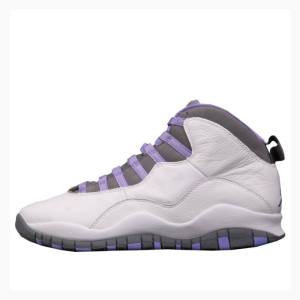 Air Jordan 10 Nike Retro Zapatillas Baloncesto Mujer Blancas Moradas | JD-620GM