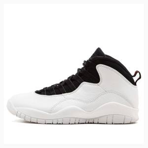 Air Jordan 10 Nike Retro Zapatillas Baloncesto Hombre Blancas Negras | JD-783VF