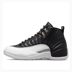 Air Jordan 12 Nike Playoffs Zapatillas Baloncesto Hombre Negras Blancas | JD-351BI