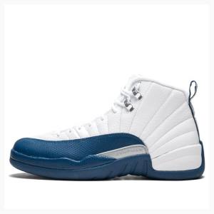 Air Jordan 12 Nike Retro French Zapatillas Baloncesto Hombre Blancas Azules | JD-849YN