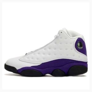 Air Jordan 13 Nike Retro Lakers Zapatillas Baloncesto Hombre Blancas Moradas Negras | JD-910IJ