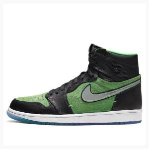 Air Jordan 1 Nike HI Zoom Air Rage Zapatillas Baloncesto Hombre Verde Negras | JD-458QI