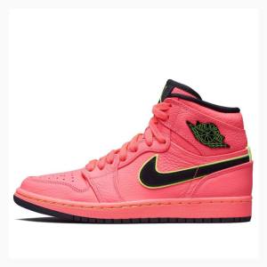 Air Jordan 1 Nike High PREM Hot Punch Zapatillas Baloncesto Mujer Rojas Negras | JD-723GZ