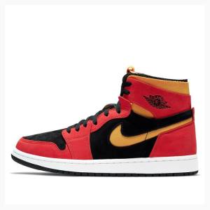 Air Jordan 1 Nike High Zoom Air CMFT Chile Zapatillas Baloncesto Hombre Rojas Amarillo | JD-490BT