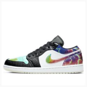 Air Jordan 1 Nike Low Galaxy Zapatillas Hombre Negras Verde Azules | JD-824TC