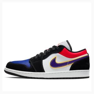 Air Jordan 1 Nike Low Lakers Top 3 Zapatillas Hombre Negras Rojas | JD-745OR