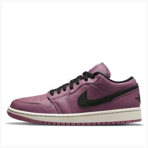 Air Jordan 1 Nike Low Magenta Zapatillas Mujer Negras Moradas | JD-984HB