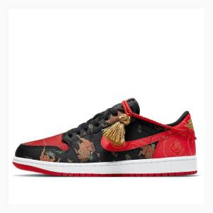 Air Jordan 1 Nike Low OG Chinese New Year Zapatillas Hombre Negras Blancas Rojas | JD-027ZF