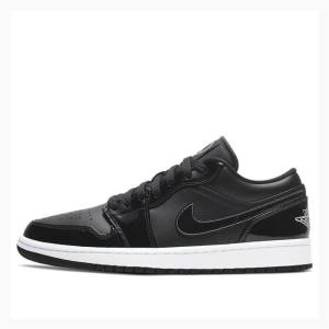 Air Jordan 1 Nike Low SE ASW Charol Cuero All Star Zapatillas Hombre Negras Blancas | JD-293QR