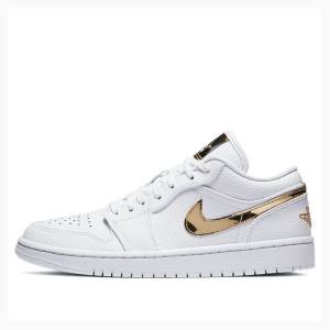 Air Jordan 1 Nike Low SE Metallic Zapatillas Mujer Blancas Doradas | JD-769UG