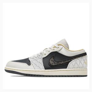 Air Jordan 1 Nike Low SE Zapatillas Hombre Blancas Negras | JD-471PU