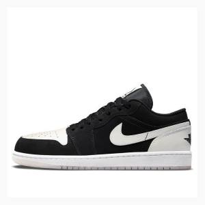 Air Jordan 1 Nike Low-Top Zapatillas Hombre Negras Blancas | JD-695KA