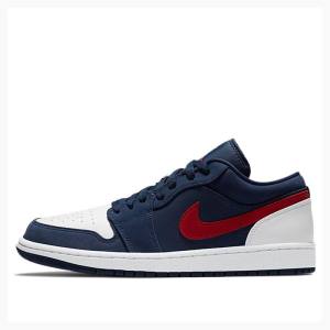 Air Jordan 1 Nike Low USA Zapatillas Hombre Azules Rojas | JD-765ZR