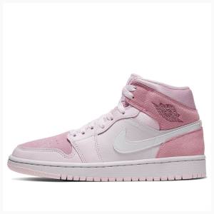 Air Jordan 1 Nike Mid Digital Zapatillas Baloncesto Mujer Rosas | JD-856XE