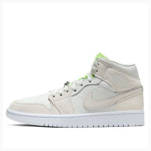 Air Jordan 1 Nike Mid Ghost Zapatillas Baloncesto Mujer Gris | JD-821NW