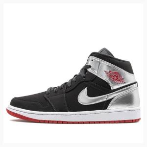 Air Jordan 1 Nike Mid Johnny Kilroy Zapatillas Baloncesto Hombre Negras Plateadas | JD-074GJ