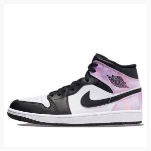 Air Jordan 1 Nike Mid SE Amethyst Wave Zapatillas Baloncesto Hombre Blancas Negras Rosas | JD-265JS