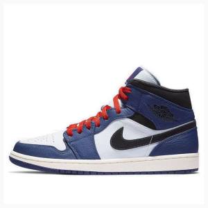 Air Jordan 1 Nike Mid SE Deep Royal Zapatillas Baloncesto Hombre Azules Negras | JD-672LJ