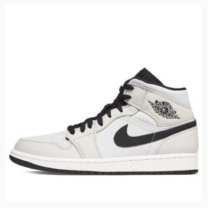 Air Jordan 1 Nike Mid SE Light Bone Zapatillas Baloncesto Hombre Gris Blancas | JD-493BX