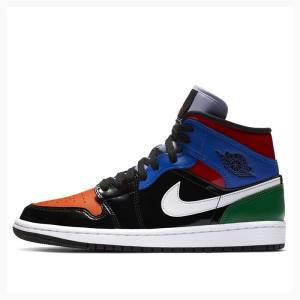 Air Jordan 1 Nike Mid SE Multi Charol Zapatillas Baloncesto Mujer Multicolor | JD-975VJ