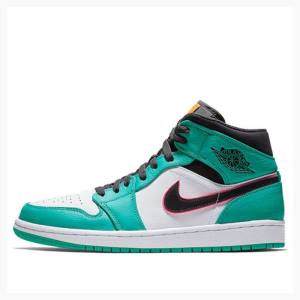 Air Jordan 1 Nike Mid SE South Beach Zapatillas Baloncesto Hombre Verde Negras | JD-701FZ