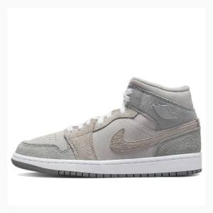 Air Jordan 1 Nike Mid SE Zapatillas Baloncesto Mujer Gris | JD-570WS