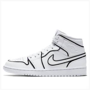 Air Jordan 1 Nike Mid SE Zapatillas Baloncesto Mujer Blancas | JD-834OH