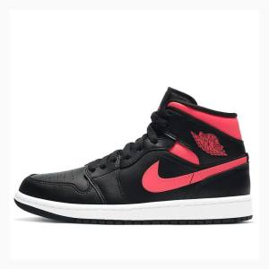 Air Jordan 1 Nike Mid Siren Zapatillas Baloncesto Mujer Negras Rojas | JD-275JE