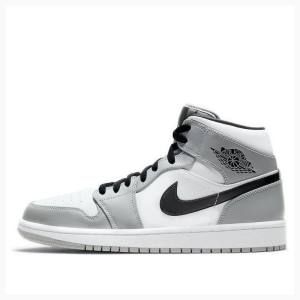 Air Jordan 1 Nike Mid Smoke Zapatillas Baloncesto Hombre Gris Negras | JD-065RB