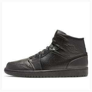 Air Jordan 1 Nike Mid Triple Zapatillas Baloncesto Hombre Negras | JD-624BH