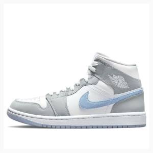 Air Jordan 1 Nike Mid Wolf Zapatillas Baloncesto Mujer Gris | JD-794UO