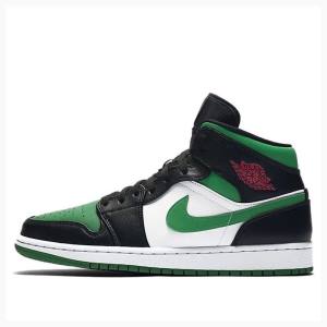 Air Jordan 1 Nike Mid Zapatillas Baloncesto Hombre Negras Verde | JD-059DM