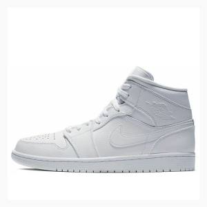 Air Jordan 1 Nike Mid Zapatillas Baloncesto Hombre Blancas | JD-429UT