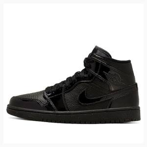 Air Jordan 1 Nike Mid Zapatillas Baloncesto Mujer Negras | JD-527JT