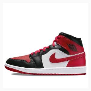 Air Jordan 1 Nike Mid Zapatillas Baloncesto Mujer Negras Rojas | JD-670FU