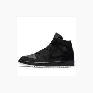 Air Jordan 1 Nike Mid Zapatillas Baloncesto Mujer Negras | JD-912PO