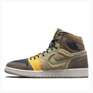 Air Jordan 1 Nike RTR HI PREM UT Beach Ridgerock Zapatillas Baloncesto Mujer Marrones Amarillo | JD-854DK