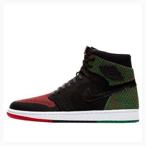 Air Jordan 1 Nike Retro Flyknit History Month Zapatillas Baloncesto Hombre Negras Rojas Verde | JD-472GM