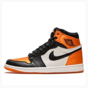 Air Jordan 1 Nike Retro HI OG SL Satin - Shattered Backboard Zapatillas Baloncesto Mujer Negras Naranjas | JD-873KZ