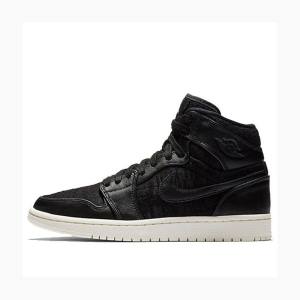 Air Jordan 1 Nike Retro HI PRM Sail Zapatillas Baloncesto Mujer Negras | JD-329WV