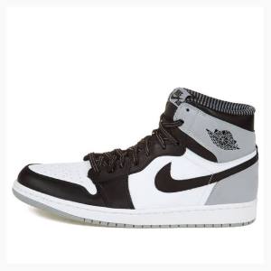 Air Jordan 1 Nike Retro High OG Baron Zapatillas Baloncesto Hombre Negras Blancas Gris | JD-740NV