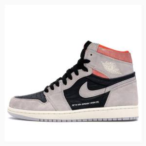 Air Jordan 1 Nike Retro High OG Crimson Zapatillas Baloncesto Hombre Gris Negras | JD-806MD