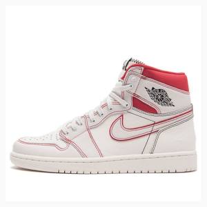 Air Jordan 1 Nike Retro High OG Sail Phantom Zapatillas Baloncesto Hombre Blancas Rojas | JD-915BS