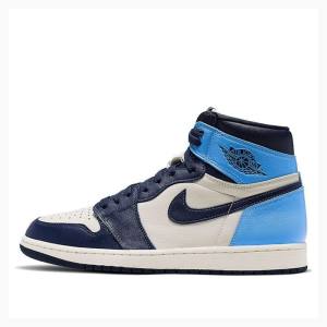 Air Jordan 1 Nike Retro High OG UNC – Obsidian Zapatillas Baloncesto Hombre Azules Negras | JD-918MW