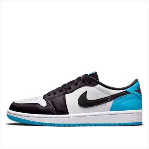 Air Jordan 1 Nike Retro Low OG UNC Zapatillas Hombre Negras Blancas Azules | JD-256MF