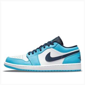 Air Jordan 1 Nike Retro Low UNC Zapatillas Hombre Blancas Azules | JD-721PH