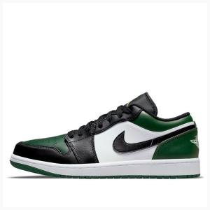 Air Jordan 1 Nike Retro Low Zapatillas Hombre Negras Blancas Verde | JD-502IF