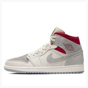 Air Jordan 1 Nike X Zapatillasnstuff Mid Past Presenthite Zapatillas Baloncesto Hombre Gris Rojas | JD-710TA