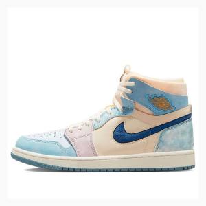 Air Jordan 1 Nike Zoom CMFT Celestine Blue Sail Zapatillas Baloncesto Hombre Azules Blancas | JD-871EM