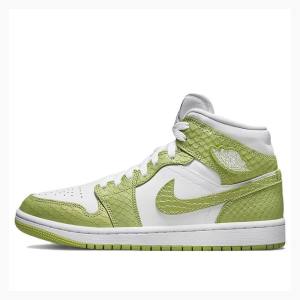 Air Jordan 1 Nike wmns Mid SE V2 Python Zapatillas Baloncesto Mujer Blancas Verde | JD-908RX